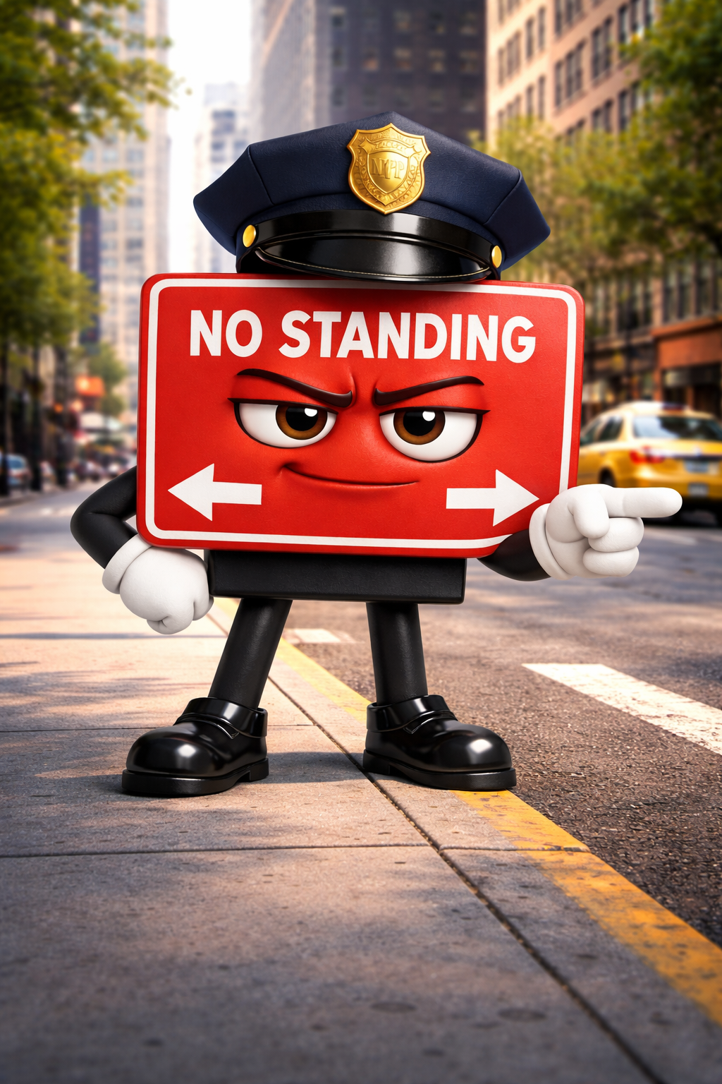 Spotlink image explaining no standing parking rules in NYC