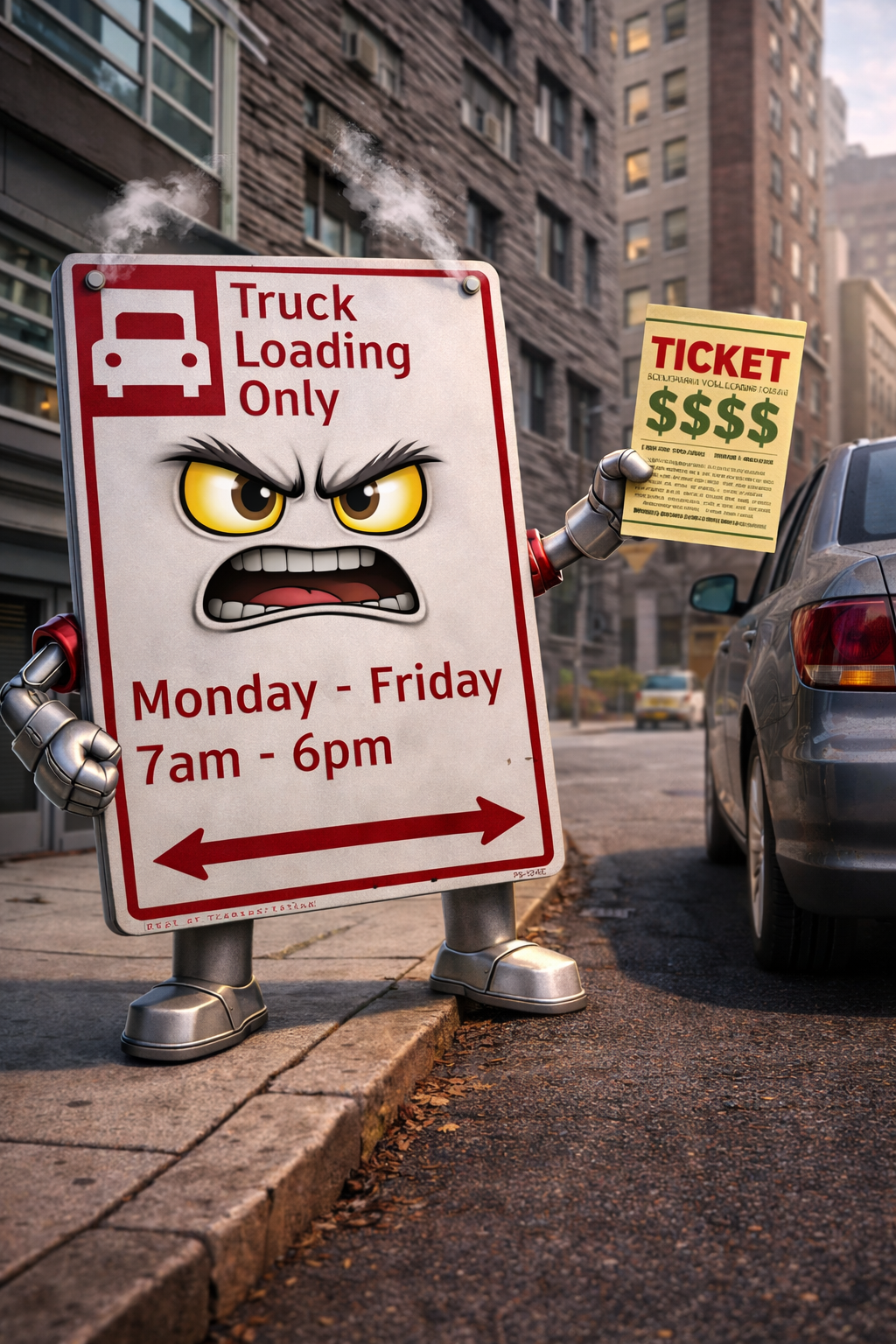 Spotlink image explaining truck loading parking rules in NYC